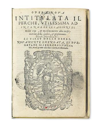 MANFREDI, GIROLAMO. Opera nuova intitulata Il Perchè.  1567